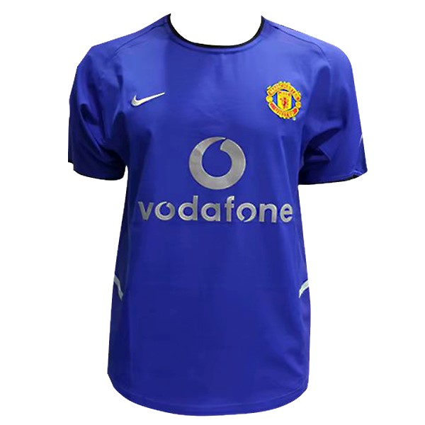 Camiseta Manchester United Replica Segunda Ropa Retro 2002 2003 Azul